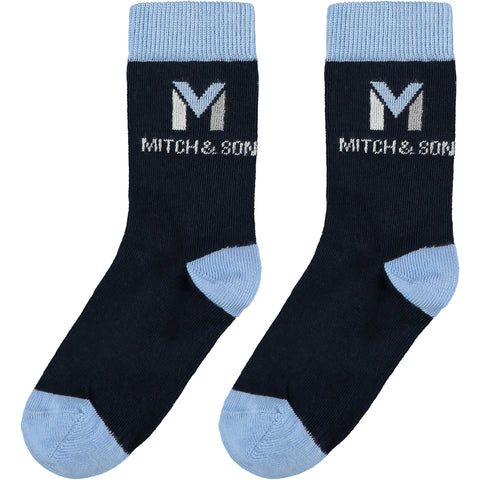 AW23 Mitch and Son Navy and Light Blue Socks