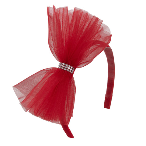 AW23 Daga Red Tulle Bow Hairband