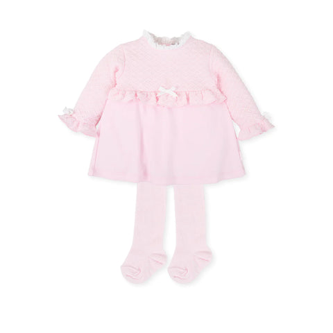 AW23 Tutto Piccolo Pink Dress with Bow & Tights