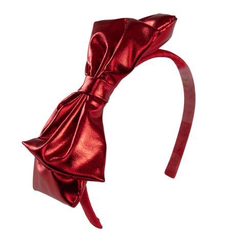 AW23 Daga Red Shiny Bow Hairband