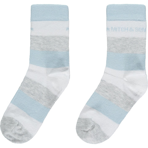 AW23 Mitch & Son Nevada Pale Blue Striped Socks