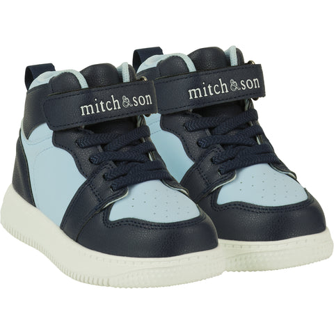 AW23 Mitch & Son JUMP Navy and alight Blue Hi Tops