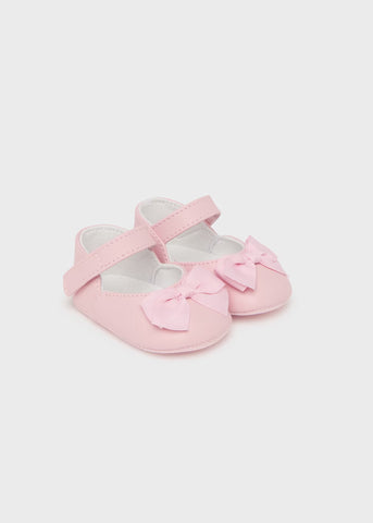 AW23 Mayoral Pink Bow Soft Sole Shoes and Bow Headband