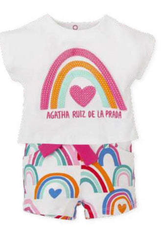 SS24 Agatha Ruiz de la Prada Rainboe Shorts Set