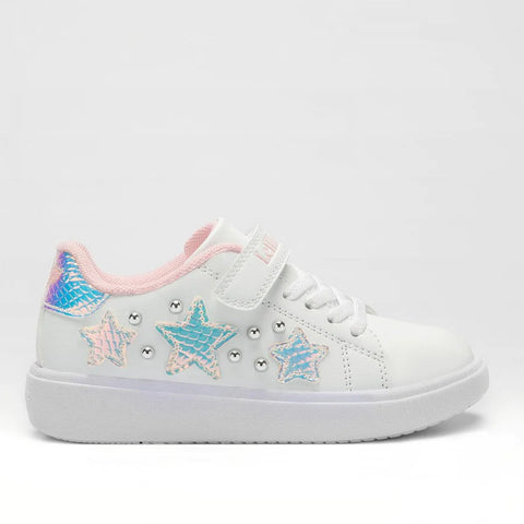 SS23 Lelli Kelly White & Pink Star Trainers