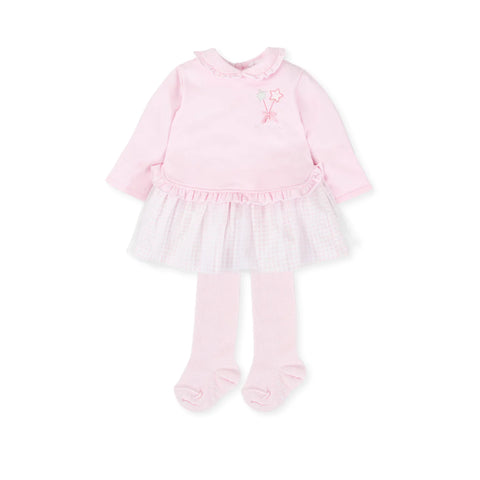 AW23 Tutto Piccolo Pink Tulle Frill Dress with Tights