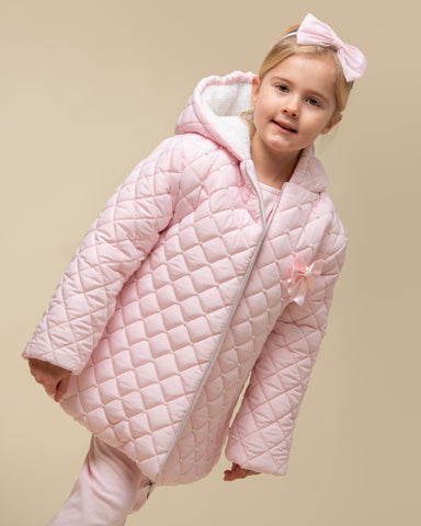 AW23 Caramelo Pink Pearl Hooded Coat