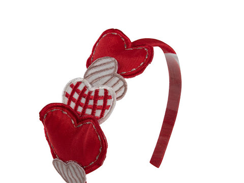 AW23 Red and White Heart Hairband