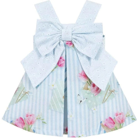 SS23 Lapin House Blue Striped Bow Dress