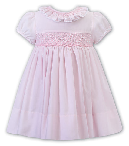 SS21 Sarah Louise Pale Pink smocked Dress